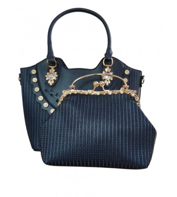 Women's PU Leather Handbag Combo Blue